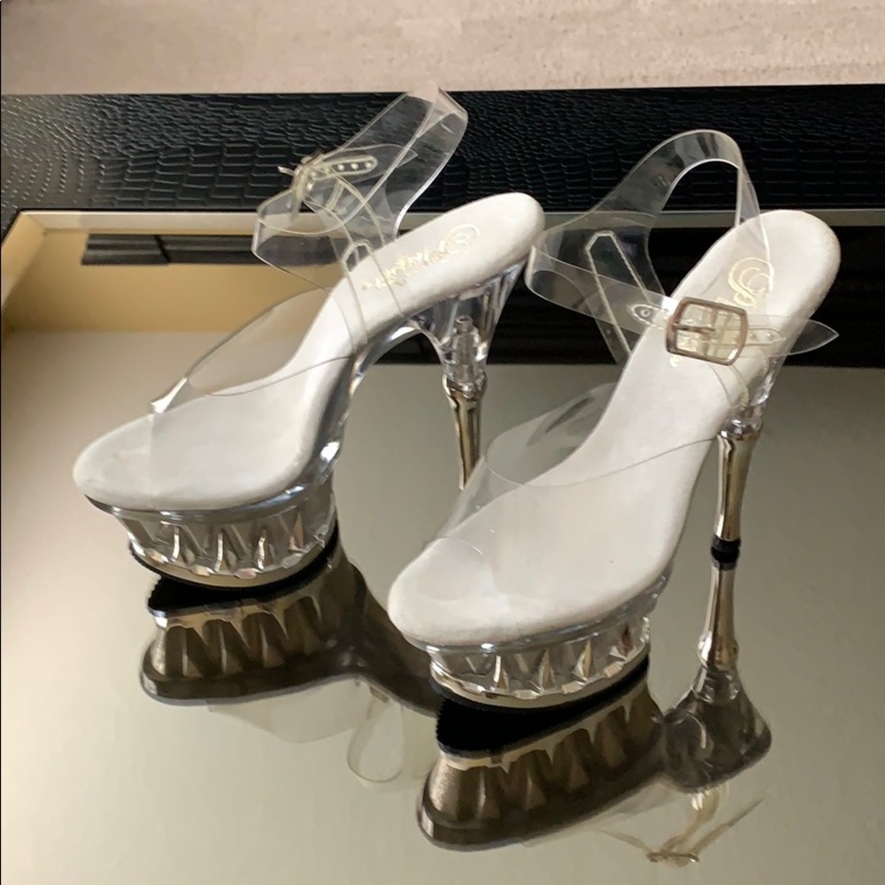 Pleaser clear heels